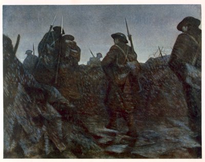 Reliefs at Dawn, from British Artists at the Front, Continuation of The Western Front, 1918 by Christopher Richard Wynne Nevinson